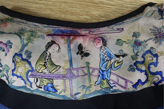 A Chinese embroidered silk robe